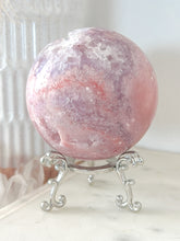Load image into Gallery viewer, Pink Amethyst Flower Agate Druzy Sphere & Stand