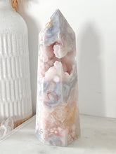 Load image into Gallery viewer, Pink Amethyst Flower Agate Druzy Tower