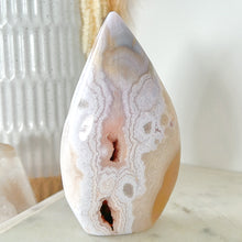 Load image into Gallery viewer, Pink Amethyst Flower Agate Druzy Flame Freeform