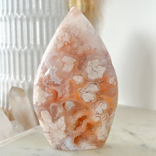 Load image into Gallery viewer, Peach Flower Agate Druzy Flame Freeform