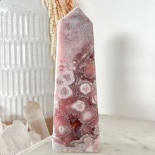 Load image into Gallery viewer, Pink Amethyst Flower Agate Druzy Tower
