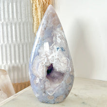 Load image into Gallery viewer, Blue Flower Agate Druzy Flame Freeform