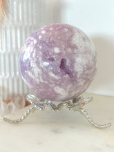 Load image into Gallery viewer, AA+ Lilac Pink Amethyst Flower Agate Sphere & Stand