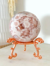Load image into Gallery viewer, Pink Amethyst Flower Agate Druzy Sphere & Stand