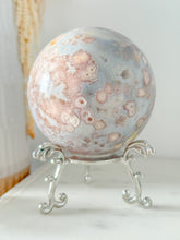 Load image into Gallery viewer, Pink Amethyst Flower Agate Druzy Sphere & Stand