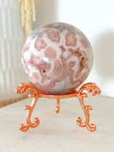 Load image into Gallery viewer, Pink Amethyst Flower Agate Druzy Sphere & Stand