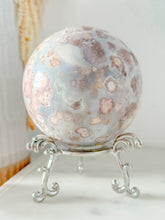 Load image into Gallery viewer, Pink Amethyst Flower Agate Druzy Sphere & Stand