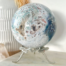 Load image into Gallery viewer, Blue Moss Agate Druzy Sphere &amp; Stand | Statement Piece 1.8kg
