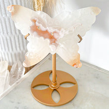 Load image into Gallery viewer, Flower Agate Druzy Quartz Butterfly & Stand