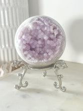 Load image into Gallery viewer, AAA+ Rare Pink Amethyst Flower Agate Sugar Druzy Sphere & Stand