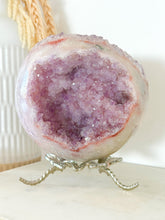 Load image into Gallery viewer, 2.2kg Pink Amethyst Druzy Sphere & Dragonfly Stand