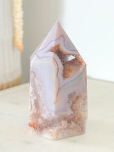 Load image into Gallery viewer, Pink Amethyst Flower Agate Druzy Tower
