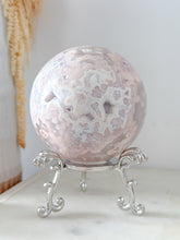 Load image into Gallery viewer, AA+ Pink Amethyst Flower Agate Druzy Sphere & Stand