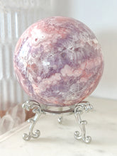 Load image into Gallery viewer, Pink Amethyst Flower Agate Druzy Sphere & Stand