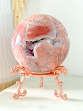 Load image into Gallery viewer, Pink Agate Druzy Sphere & Stand