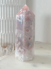 Load image into Gallery viewer, Pink Amethyst Flower Agate Druzy Tower