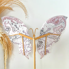 Load image into Gallery viewer, Rare Lavender Pink Amethyst Flower Agate Butterfly & Stand