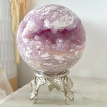 Load image into Gallery viewer, AAA+ Pink Amethyst Flower Agate Druzy Sphere & Stand