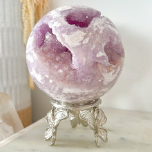 Load image into Gallery viewer, AAA+ Pink Amethyst Flower Agate Druzy Sphere & Stand