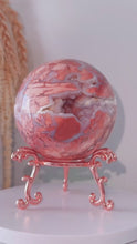 Load and play video in Gallery viewer, Pink Agate Druzy Sphere & Stand
