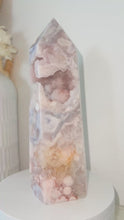 Load and play video in Gallery viewer, Pink Amethyst Flower Agate Druzy Tower