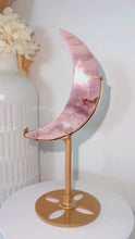 Load and play video in Gallery viewer, Pink Amethyst Druzy Moon & Stand