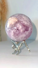 Load and play video in Gallery viewer, Lilac Pink Amethyst Flower Agate Sphere &amp; Stand

