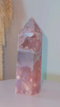 Load and play video in Gallery viewer, Pink Amethyst Flower Agate Druzy Tower