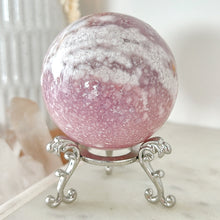 Load image into Gallery viewer, Pink Amethyst Flower Agate Druzy Sphere &amp; Stand
