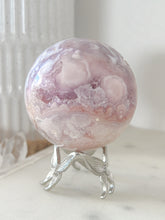 Load image into Gallery viewer, Pink Amethyst Flower Agate Druzy Sphere &amp; Stand
