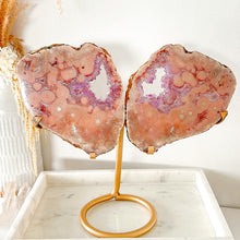 Load image into Gallery viewer, Statement Pink &amp; Purple Amethyst Slab Butterfly Wings
