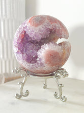 Load image into Gallery viewer, Pink &amp; Purple Amethyst Druzy Sphere &amp; Stand
