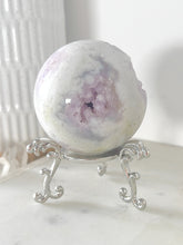 Load image into Gallery viewer, AAA+ Rare Pink Amethyst Flower Agate Sugar Druzy Sphere &amp; Stand
