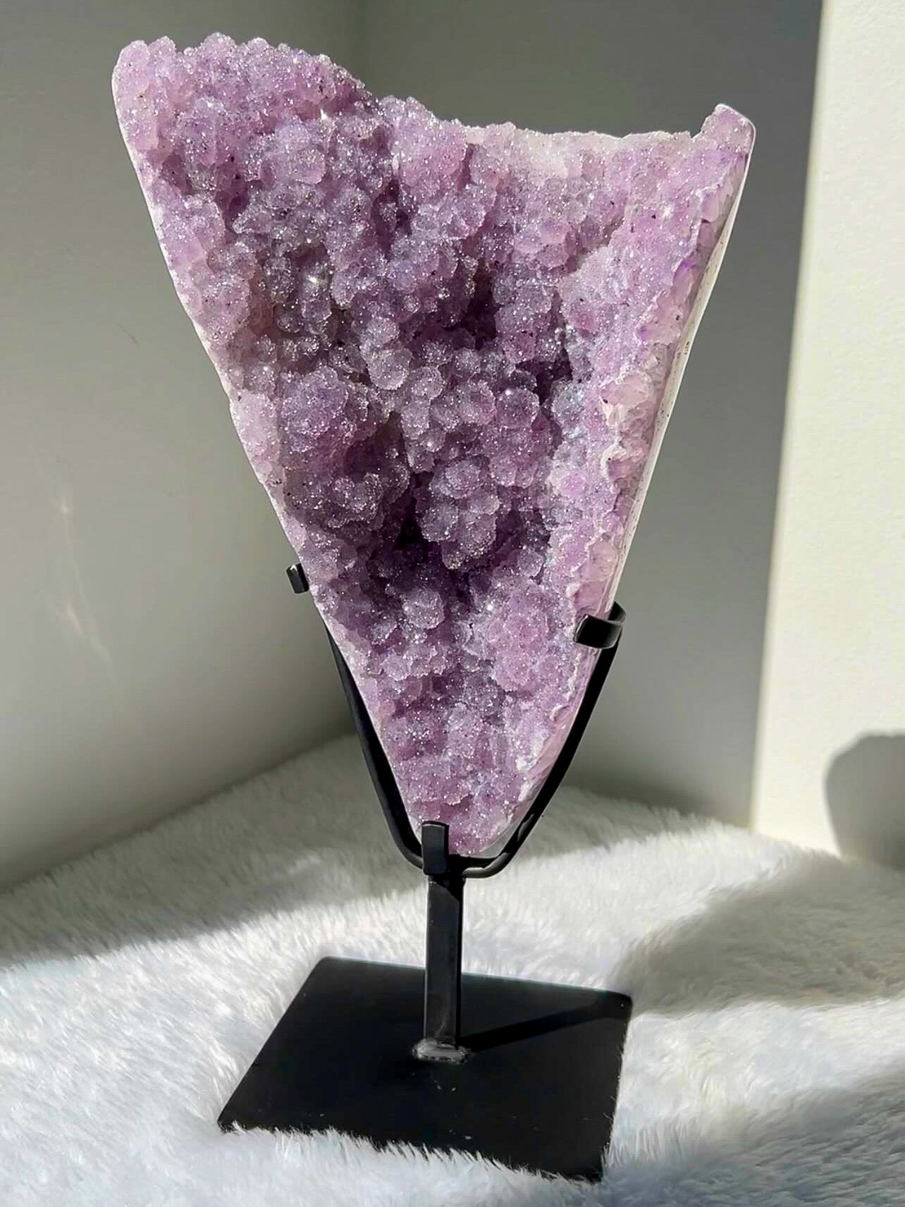 4kg Sugary Amethyst Druzy Freeform On Stand