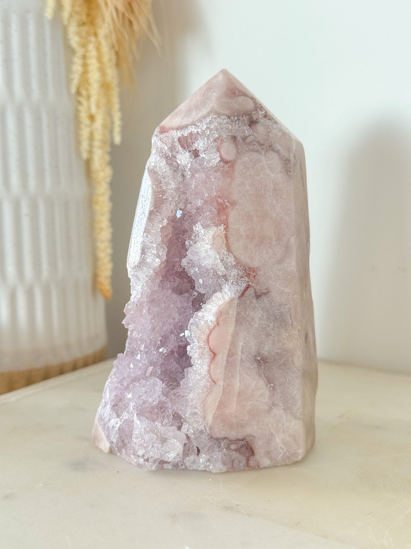 Pink Amethyst Druzy Tower