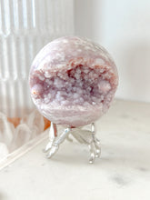 Load image into Gallery viewer, Lilac Pink Amethyst Flower Agate Druzy Sphere
