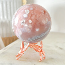 Load image into Gallery viewer, Pink Amethyst Flower Agate Sphere &amp; Stand
