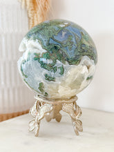 Load image into Gallery viewer, Moss Agate Druzy Sphere
