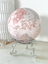 Load image into Gallery viewer, Pink Amethyst Flower Agate Druzy Sphere &amp; Stand
