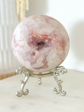 Load image into Gallery viewer, Pink Amethyst Druzy Sphere &amp; Stand
