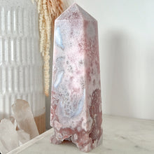Load image into Gallery viewer, Pink Amethyst Flower Agate Druzy Tower
