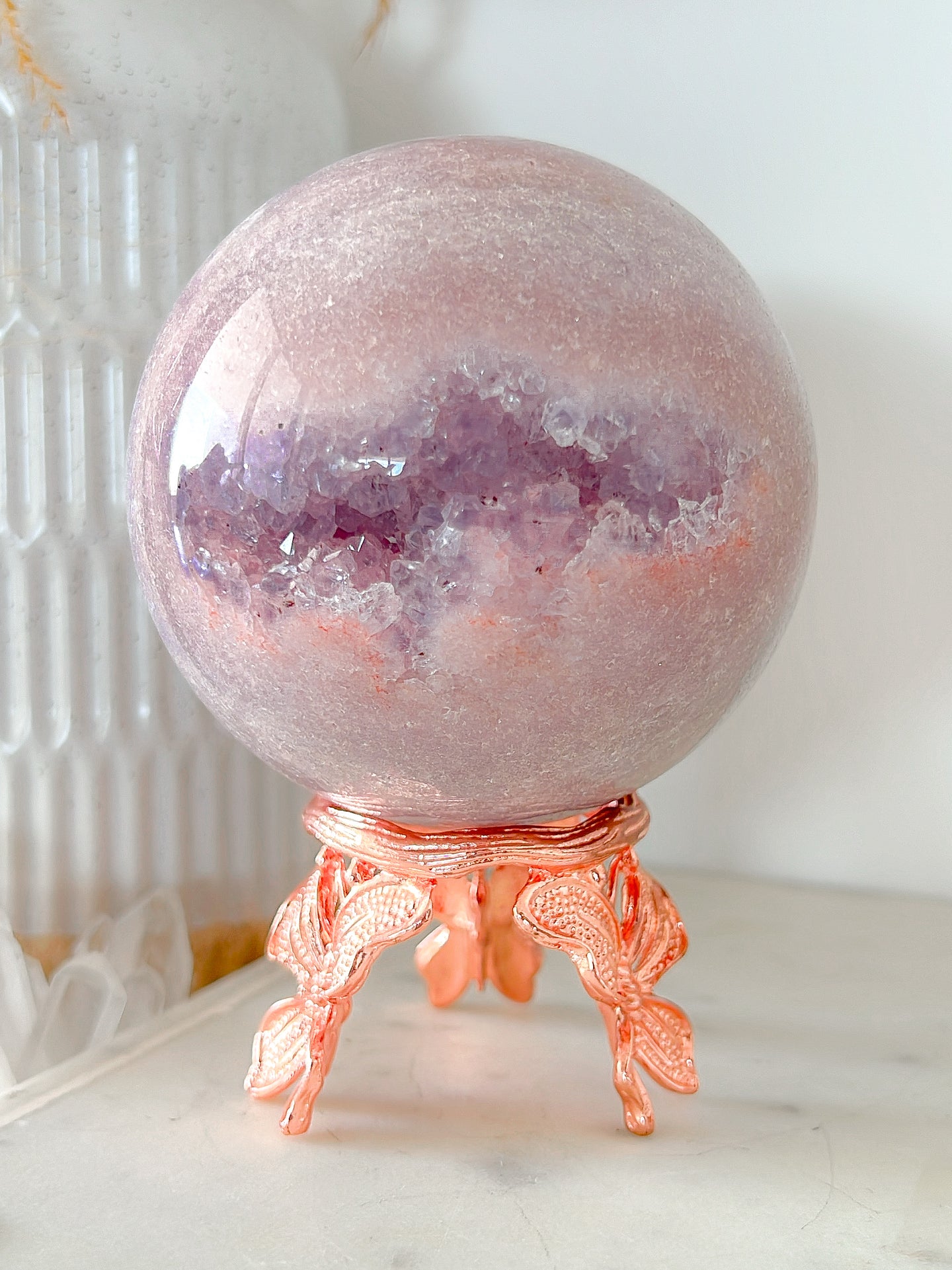 Pink Amethyst Druzy Sphere