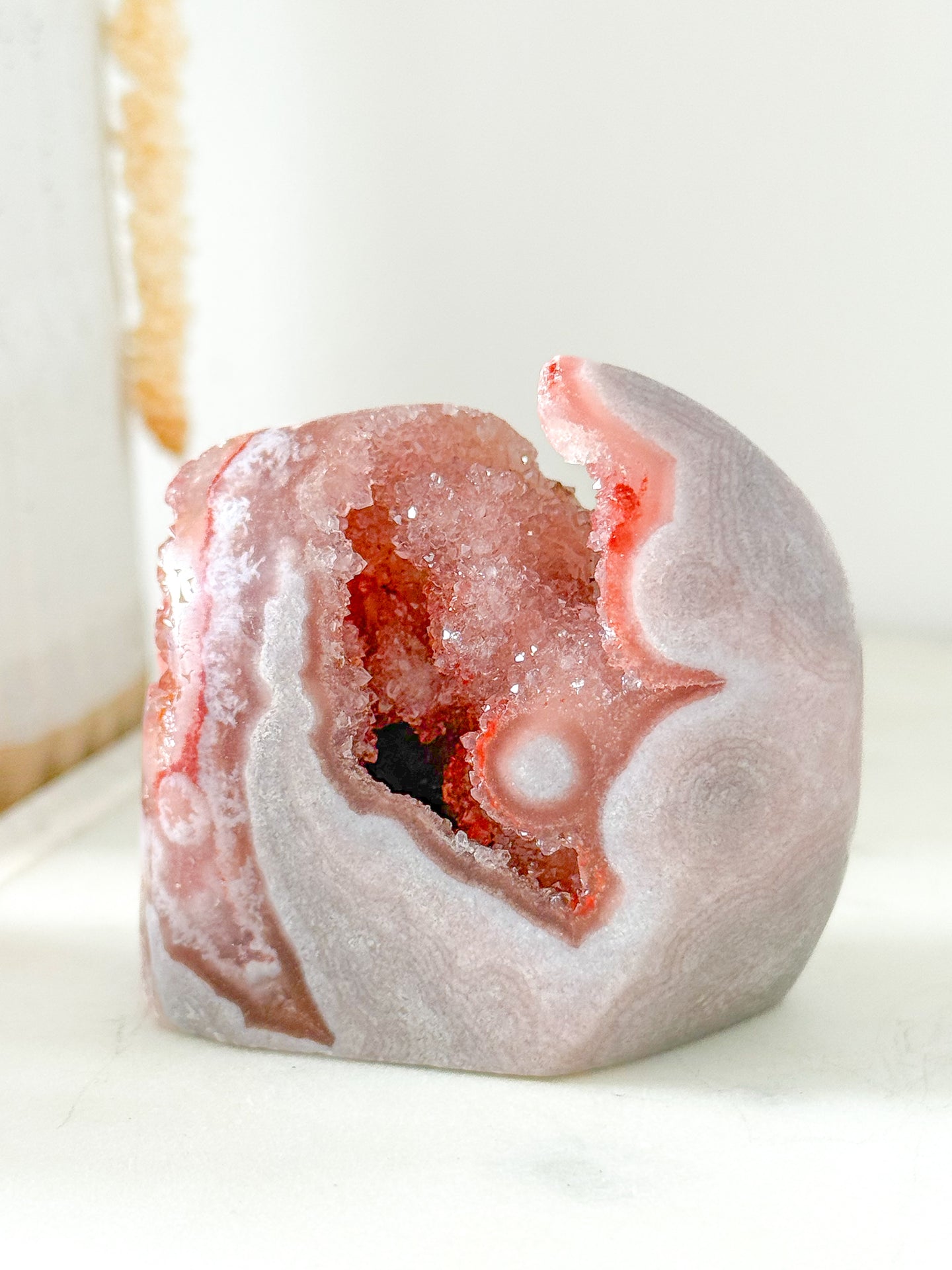 Pink Amethyst Druzy Freeform