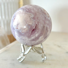 Load image into Gallery viewer, Lilac Pink Amethyst Flower Agate Sphere &amp; Stand
