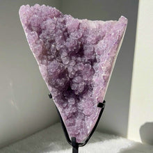 Load image into Gallery viewer, Sugary Amethyst Druzy Freeform On Stand
