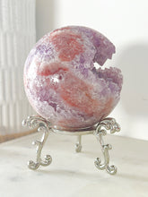 Load image into Gallery viewer, Pink &amp; Purple Amethyst Druzy Sphere &amp; Stand
