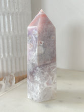 Load image into Gallery viewer, Pink Amethyst Flower Agate Druzy Tower
