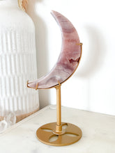 Load image into Gallery viewer, Pink Amethyst Druzy Moon &amp; Stand
