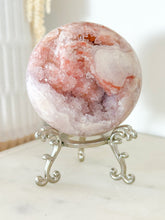 Load image into Gallery viewer, Pink Amethyst Druzy Sphere &amp; Stand
