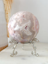 Load image into Gallery viewer, AA+ Pink Amethyst Flower Agate Druzy Sphere &amp; Stand
